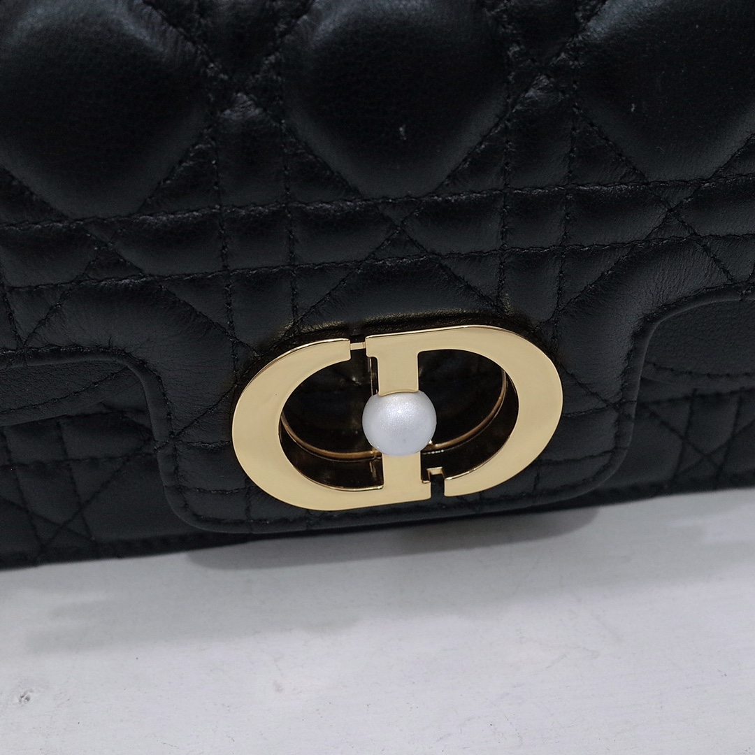 Mini Dior Jolie Top Handle Bag Black Cannage Calfskin